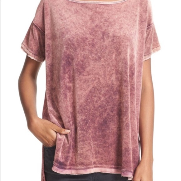 FREE PEOPLE SUPER CUTE Maroon Velvet top - Picture 1 of 3